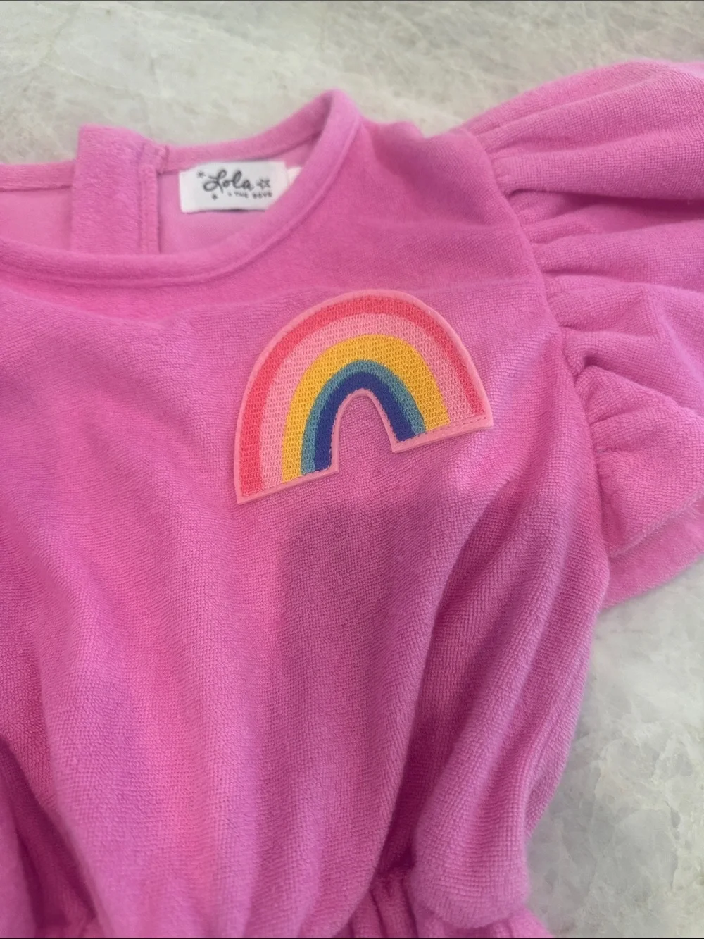 Lola + The Boys Size 8 Pink Rainbow Romper